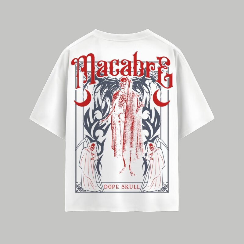 White Macabre: DeathSaint Oversized White Tees