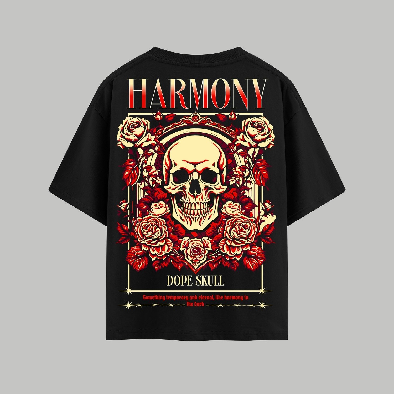 Harmony Reaper: Roseblood Drop | Oversized Black Tshirt 1 Harmony Reaper: Roseblood Drop | Oversized Black Tshirt