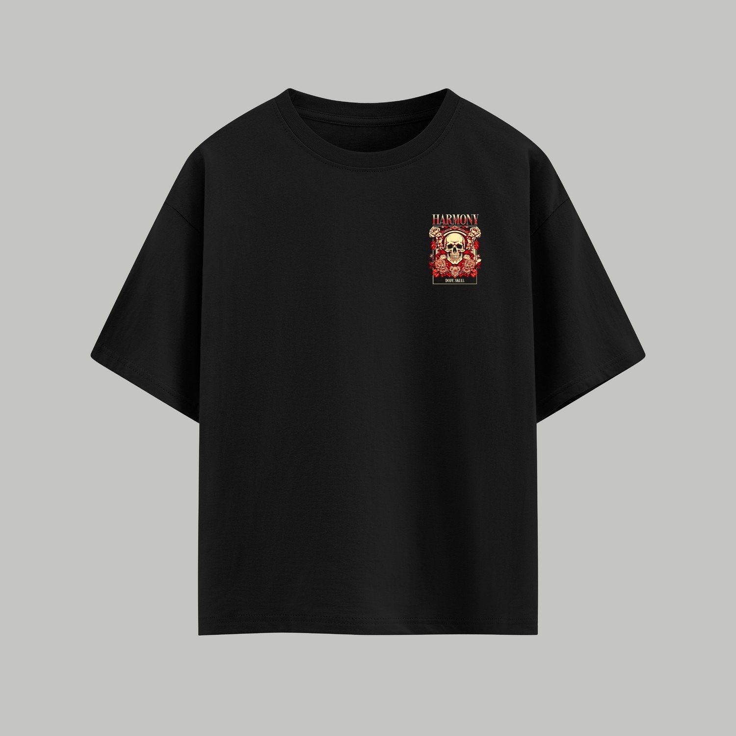 Harmony Reaper: Roseblood Drop | Oversized Black Tshirt 2 Harmony Reaper: Roseblood Drop | Oversized Black Tshirt - Image 2